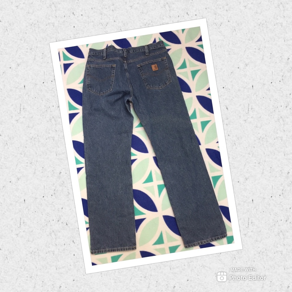 MENS CARHARTT JEANS STRAIGHT LEG SIZE 35x32